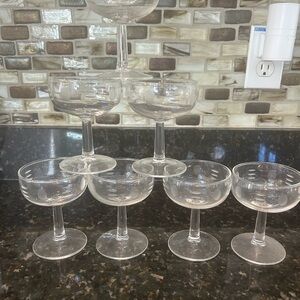 Elegant Clear Glass Coupe Set